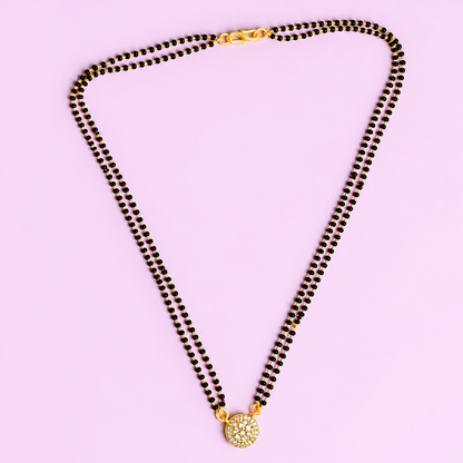 Suhagan Floral Pendant Mangalsutra Set with Matching Studs