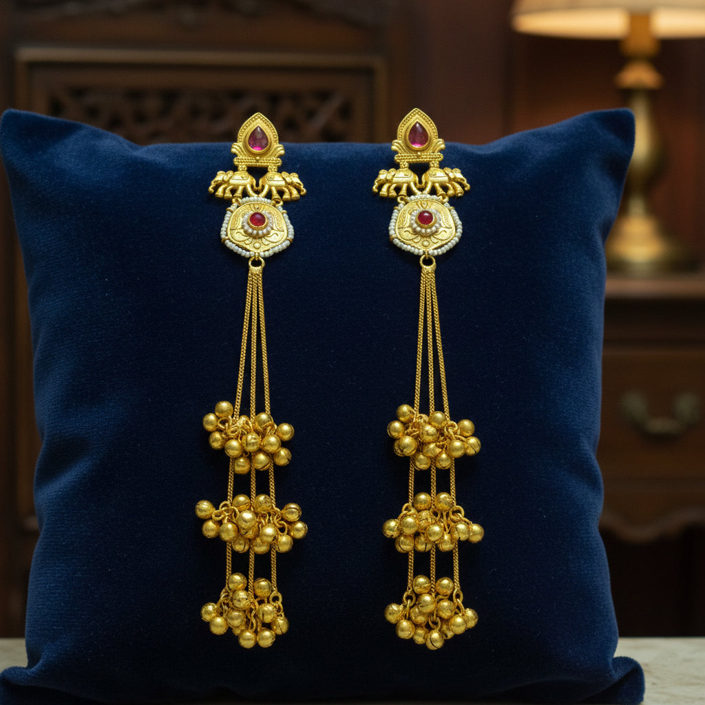 Devika Heritage Tassel Kashmiri Earring