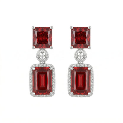 Regal Geometry American Diamond Necklace Set (Rhodium Plated)