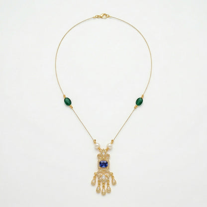 Minimal Luxe American Diamond Pendant Necklace (Gold Plated)