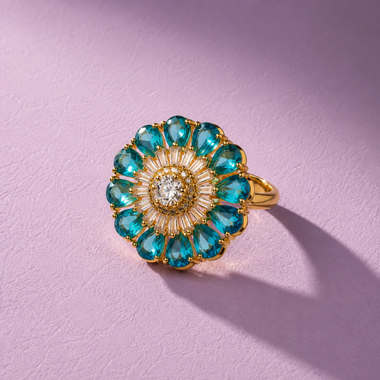 Noorani Suryamukhi Cocktail Ring