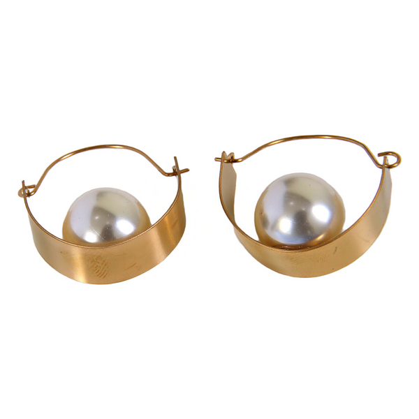 Pearl Orbit Hoop Earrings