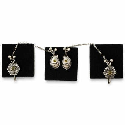 Oxidised Brass Ear Cuff with Chain – Mango Design