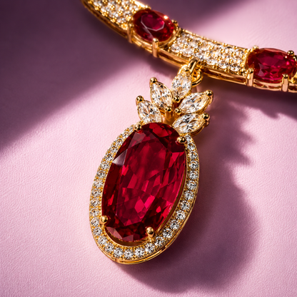 Elara AAA American Diamond Statement Necklace & Earrings Set