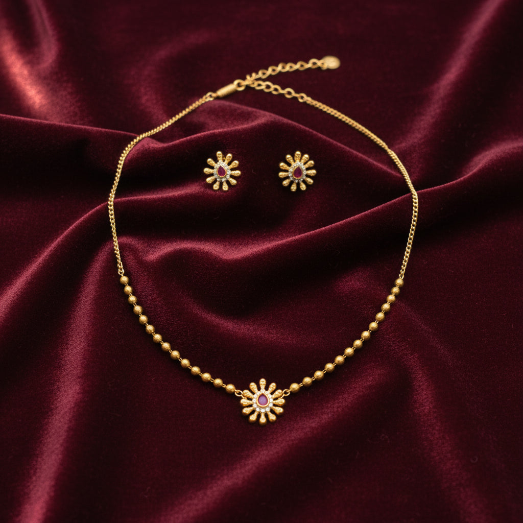 Surya Mala Sunburst Necklace Set