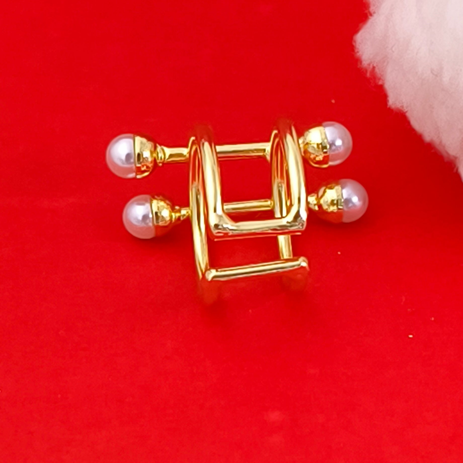 Taarini – Pearl Orbit Adjustable Statement Ring