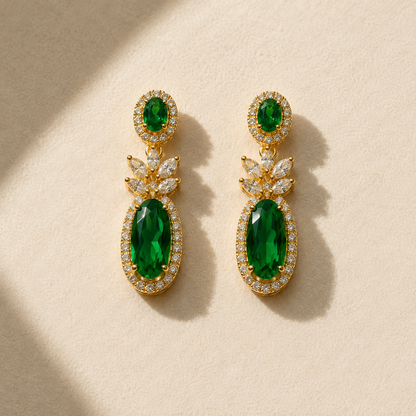 Elara AAA American Diamond Statement Necklace & Earrings Set