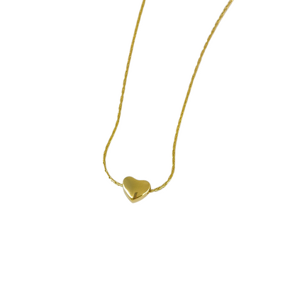 Golden Puff Heart Chain