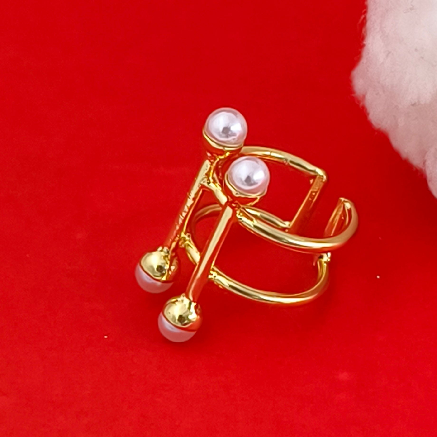 Taarini – Pearl Orbit Adjustable Statement Ring
