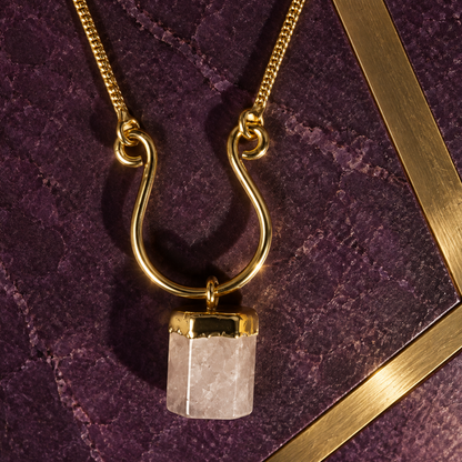 Terrene Raw Gemstone Baguette Pendant Necklace