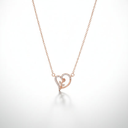 Heart Whisper – Rose Gold Love Pendant Necklace