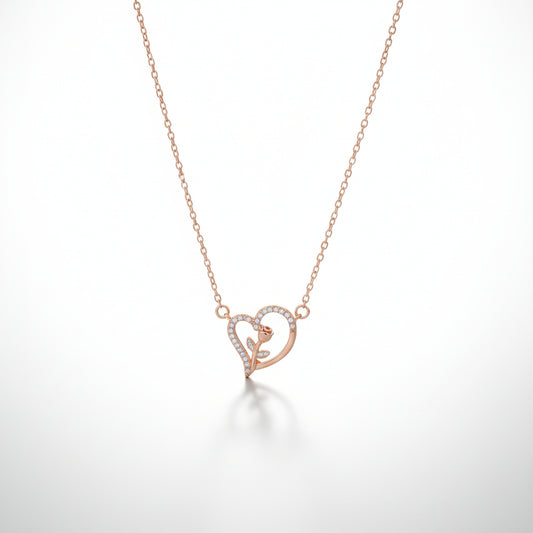 Heart Whisper – Rose Gold Love Pendant Necklace