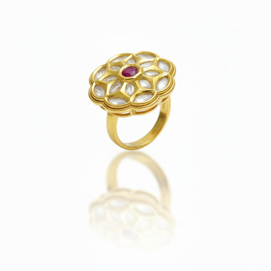 Padma Kundan Floral Statement Ring